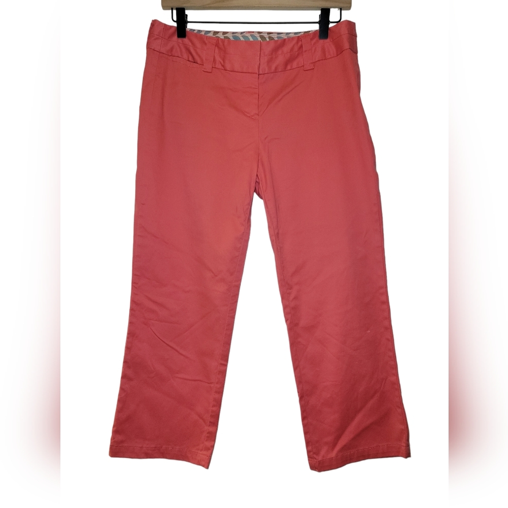 Boden, Capris, Pinkish Orangish, Zipper + 2 Hooks, Butt Pockets, Women's 6 Reg,